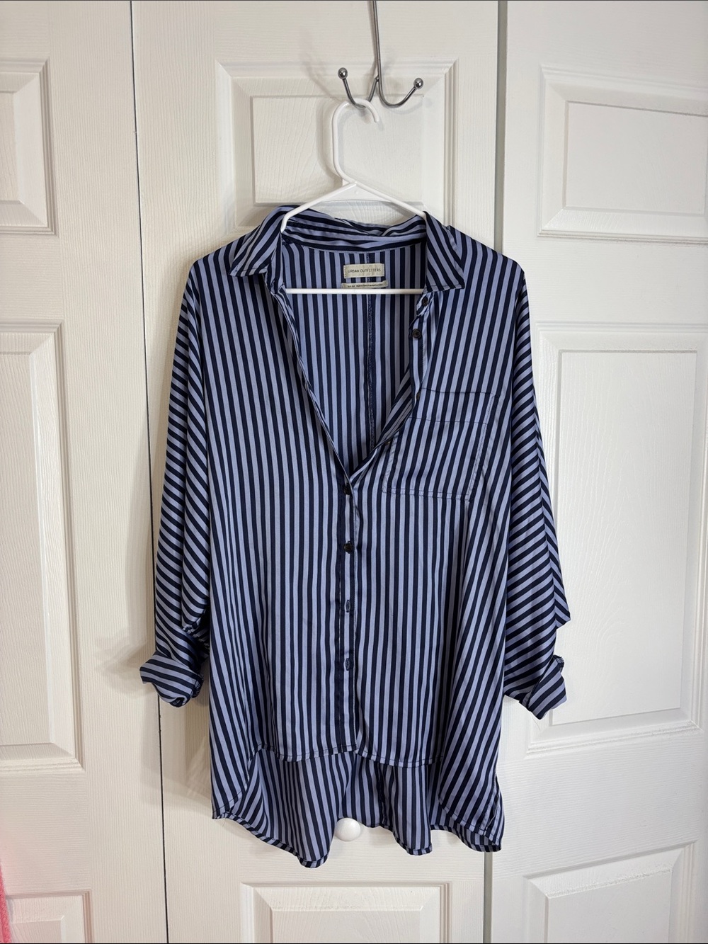 Urban Outfitters Navy & Black Striped Button-Up Shirt
